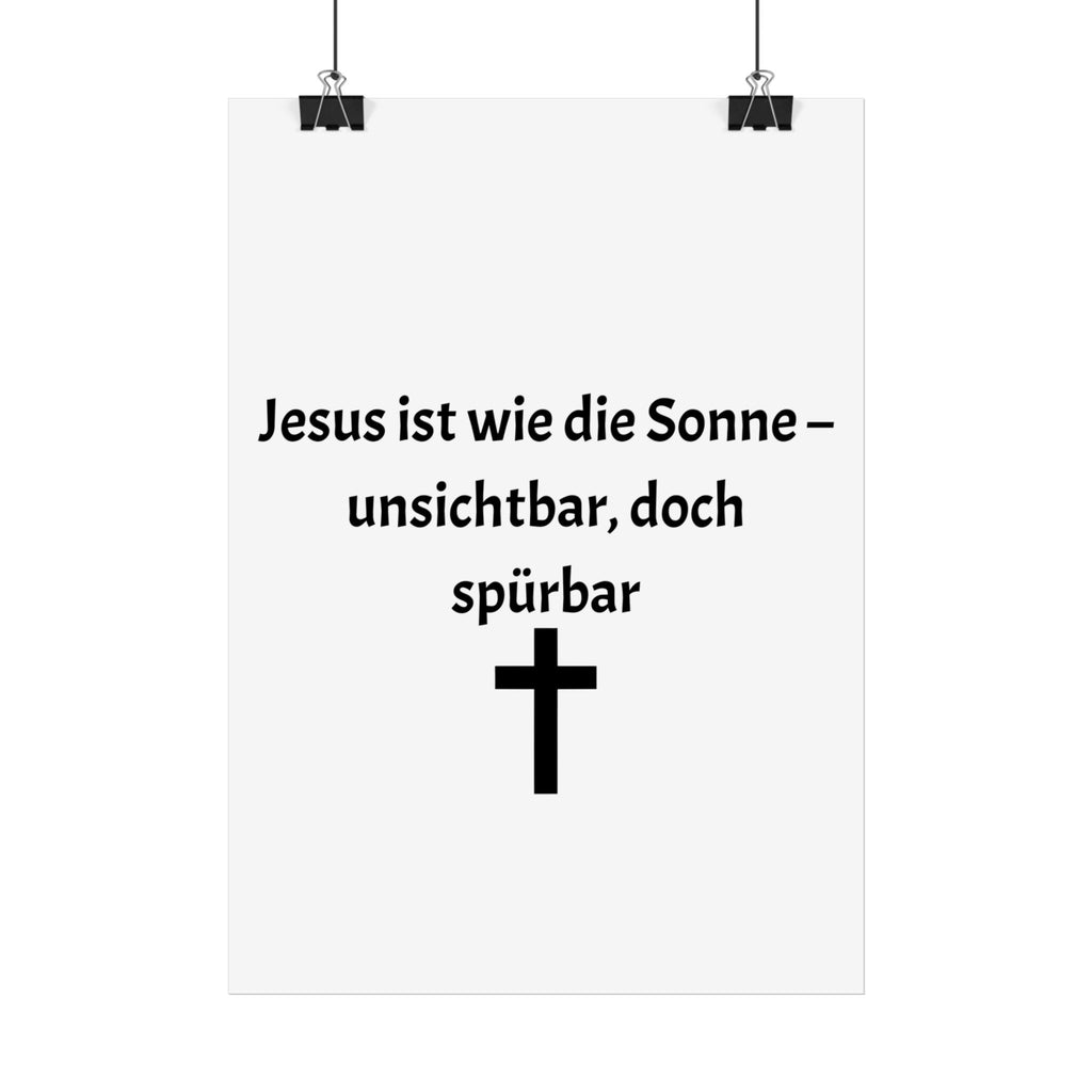 Christian Poster "Jesus ist wie die Sonne – unsichtbar, doch spürbar"